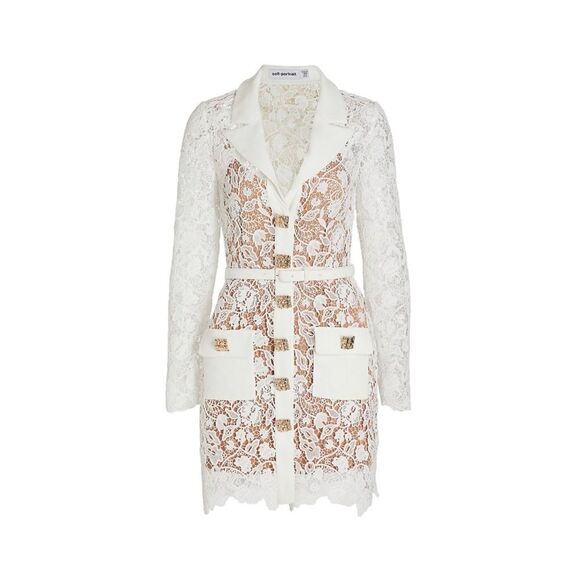 Self-Portrait Magnolia Lace Button-Front Minidress size 4 - Picture 4 of 15